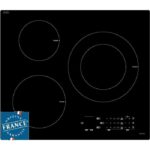 SAUTER SPI5361B Plaque de cuisson induction - 3 zones - 7200W - L60 x P52cm - Revêtement verre - Noir