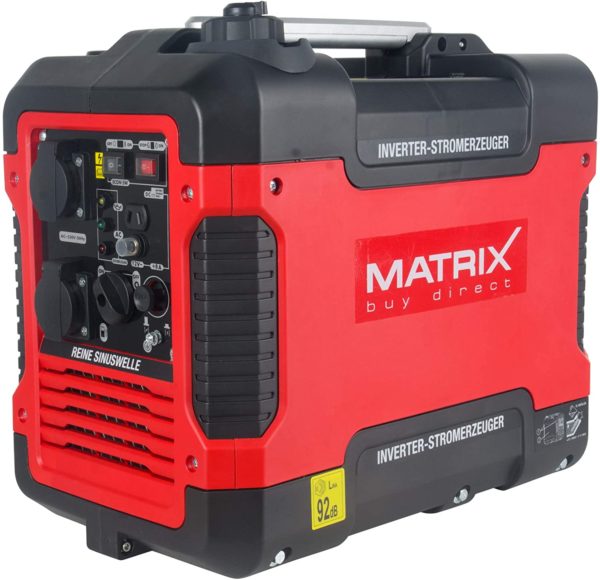 Matrix Générateur électrique Inverter à essence silencieux 4 temps 2000 W pour camping et garage